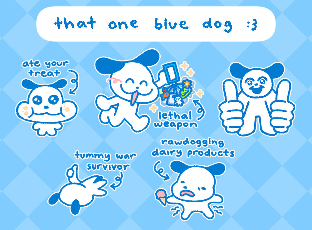 that one blue dog stickers